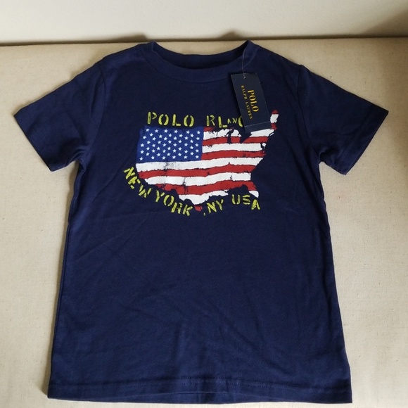 Shirt New Ny Usa Polo 5 Lauren Nwt Navy Kids Ralph ul3FcJTK1